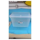 Plastic Tote with lid.  (28.75" x 16" x 18.25")
