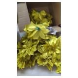 36 Gold Multi-Color Poinsettias Wreath Clips