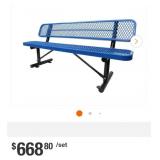 $668. New 6 ft. Metal Outdoor Bench with Backrest