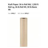 Kraft Paper: 36 in Roll of brown paper..1,200 ft