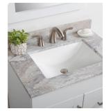 New 31" Cultured Marble Undermount Single Sink.