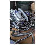 Long Garden Hose, Sprinkler,& an Orbit Zinc 2-Way