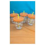 (4) 15oz Tumblers with lids & straws