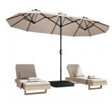 15ft Patio Umbrella with Base,Large Outdoor