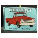 Chevrolet truck metal sign 17x12 inches