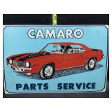 Camaro parts service metal sign 18x12 inches