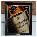 Large size Canadian Club Whiskey Mirror 18" wide.