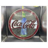 Coca Cola stain glass sign 20 inches across -