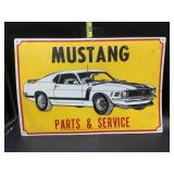 Mustang parts and service metal sign 18x12