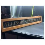 Illinois central railroad sign - orig Glass ,