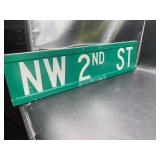 NW 2nd ST double sided metal sign 24x6