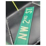 NW 2nd ST double sided metal sign 24x6