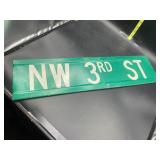 NW 3rd ST double sided metal sign 24x6