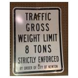 Traffic gross weight limit metal sign 18x24