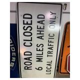 Road closed metal sign 60x30 inches