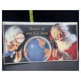 Coca Cola Santa poster like sign - 15x8 inches