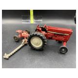 International tractor with plow