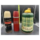 Pelican cooler thermos and 2 thermos