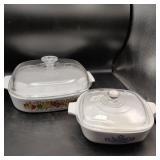 2 covered  Corning Ware Dishes