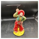 Windup cowboy with lariet  10" takldoes not wind