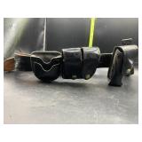 Leather belt with holsters