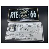 2 Route 66 license plates