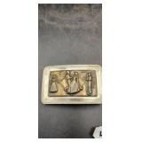Nickle Silver Square Dancing Belt Buckle