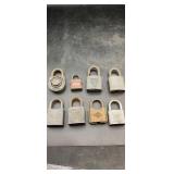 8 Vintage Padlocks