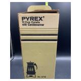 Pyrex 12 cup carafe with candle warmer in