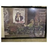 Military bike & Uncle Sam framed puzzle