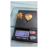 (3.9g).  1/20 14k GF  heart locket & chain