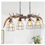 New Large Rustic Antler Chandelier 4 Lights