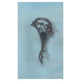 Vintage Brooch with Black Onyx
