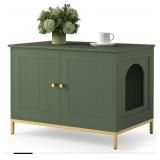 New  Cat Litter Box Enclosure with Metal Frame,