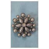 Vintage Faux Pearls & Rhinestone Brooch
