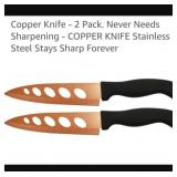 2pk Copper Knife .. Never Needs Sharpened