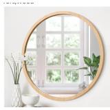 New Round Mirror Wall Mounted  Wood Frame