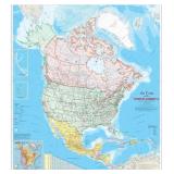 North America Wall Map - Atlas of Canada - 34" x