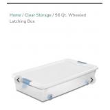 (New) Sterlite 56qt. Wheeled Latching Storage Box