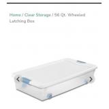 (New) Sterlite 56qt. Wheeled Latching Storage Box