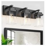 Black Bathroom Light Fixtures, 3 Lights Bathroom