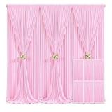 6 Panels Pink Backdrop Curtain for Parties Baby