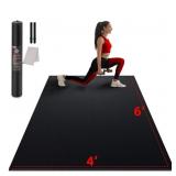 New Large Exercise Mat for Home Workouts, 6x4