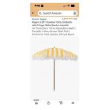 New 6.5FT Yellow and White Outdoor Patio Umbrella