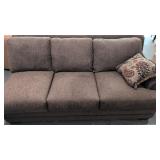 Brand New Brown Upholstered Sofa, Single Arm, Very