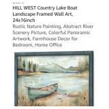 (New) County Lake Boat Landscape  24" x 16"