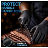 200 Nitrile BlackLatex Rubber Gloves HEAVY DUTY 6