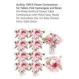 10PCS Flower Centerpieces for Tables, Pink