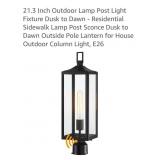 (New) 21.3 Inch Outdoor Lamp Post Light Fixture
