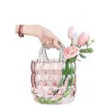 (New)Goldinger 11" Crystal Blush Purse Vase